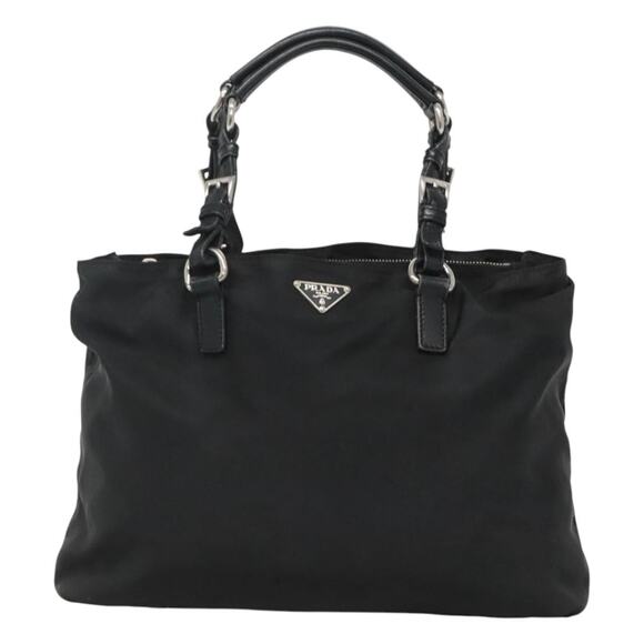 PRADA Tote Bag Nylon Black Silver - Picture 2 of 13